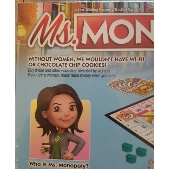 HASBRO MS MONOPOLY BOARD GAME/TOYS. WHERE WOMAN MAKE MORE THAN MEN - Picture 3 of 7